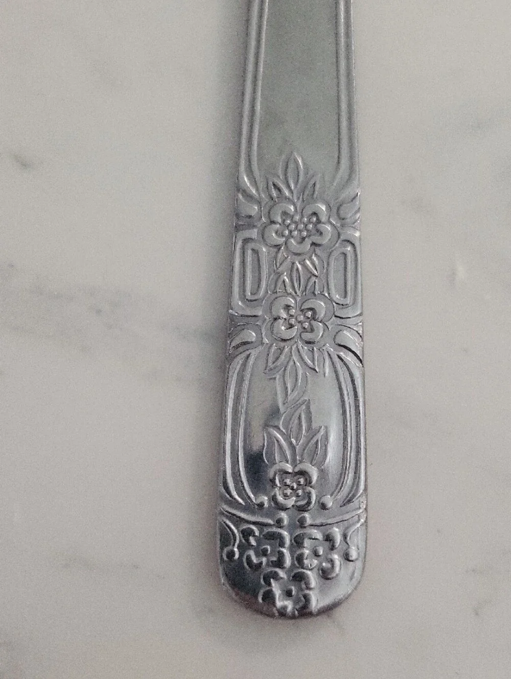 Vintage Silver Floral Butter Knife